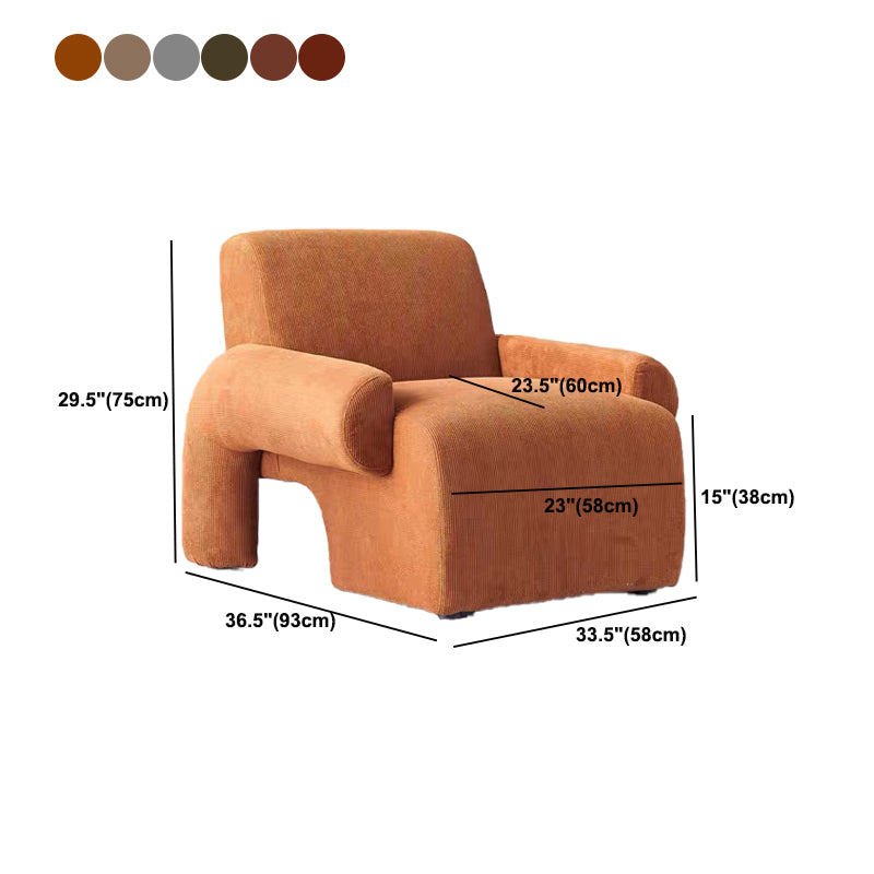 Nordic Style Fabric Armrest Fixed Backrest Abstract Arm Chair