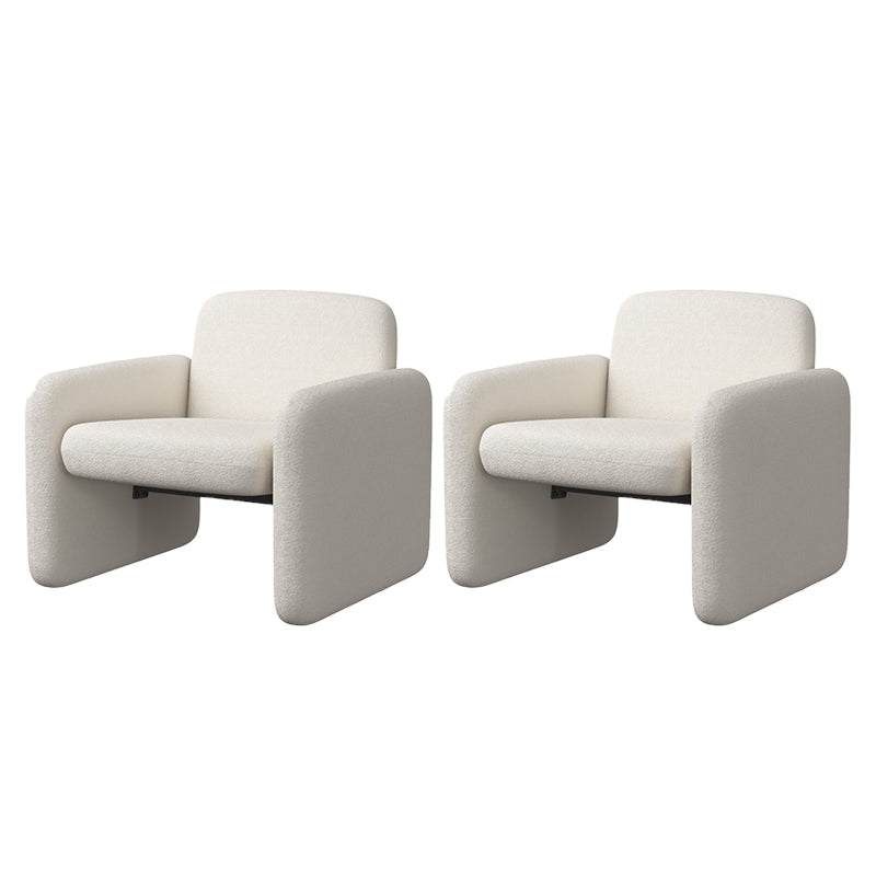 Nordic Style Cloth Handrails Fixed Backrest Square Armrest Sledge Base Arm Chair