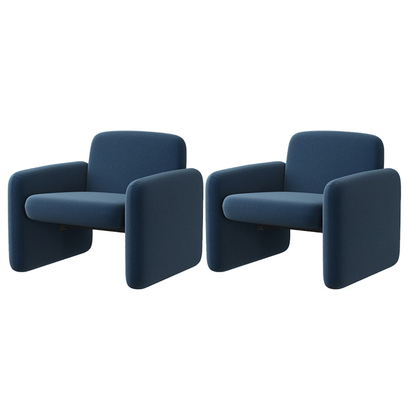 Nordic Style Cloth Handrails Fixed Backrest Square Armrest Sledge Base Arm Chair