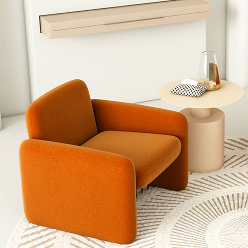 Nordic Style Cloth Handrails Fixed Backrest Square Armrest Sledge Base Arm Chair