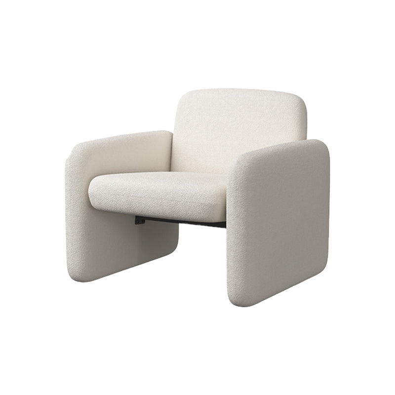 Nordic Style Cloth Handrails Fixed Backrest Square Armrest Sledge Base Arm Chair