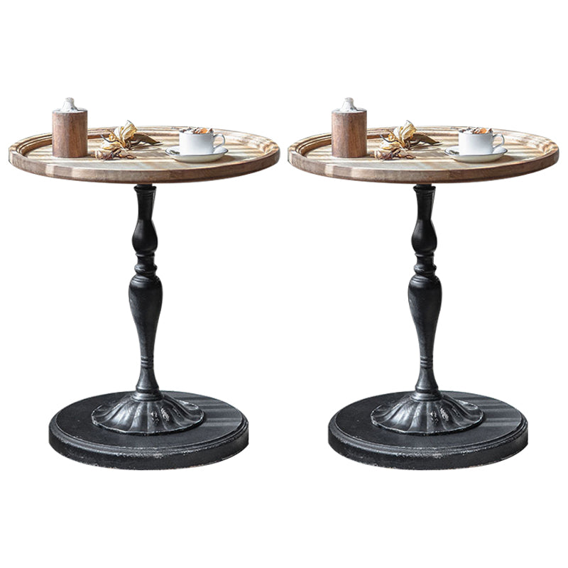 Circular Pedestal Base Design Made of Old Solid Wood Table French Country Style Side Table