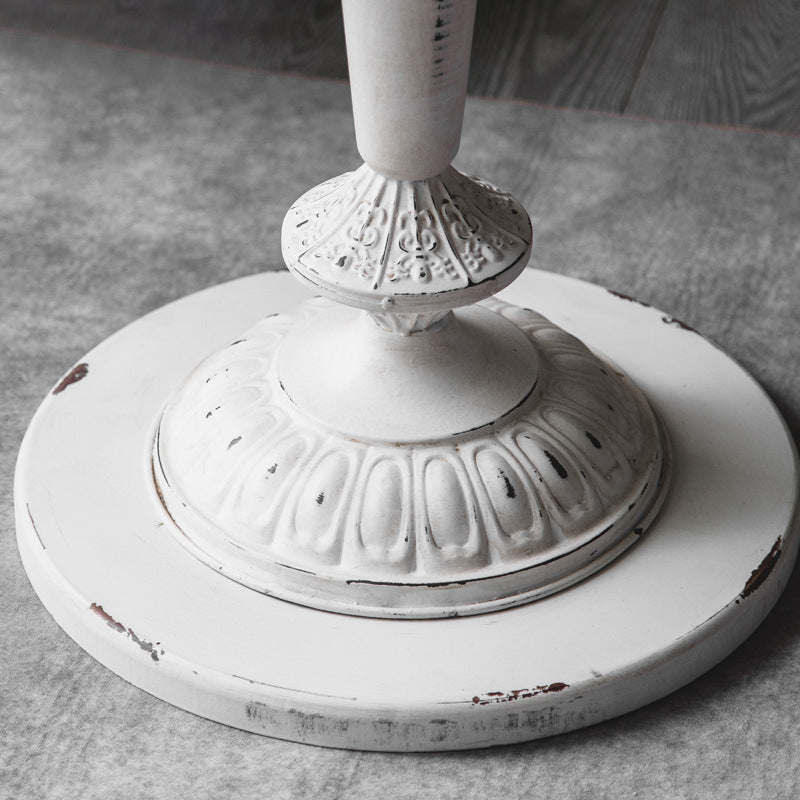 Circular Pedestal Base Design Made of Old Solid Wood Table French Country Style Side Table