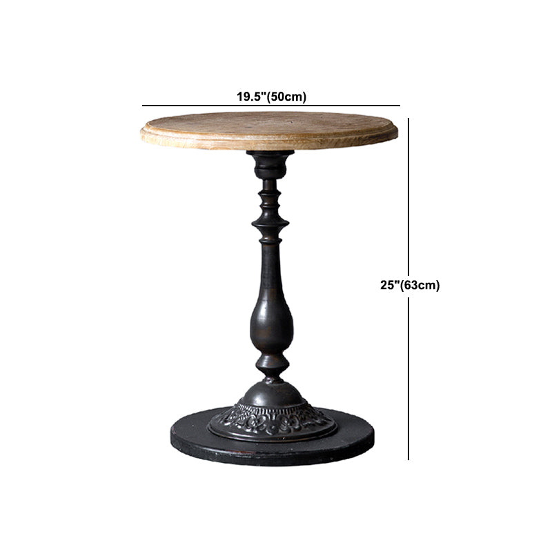Circular Pedestal Base Design Made of Old Solid Wood Table French Country Style Side Table
