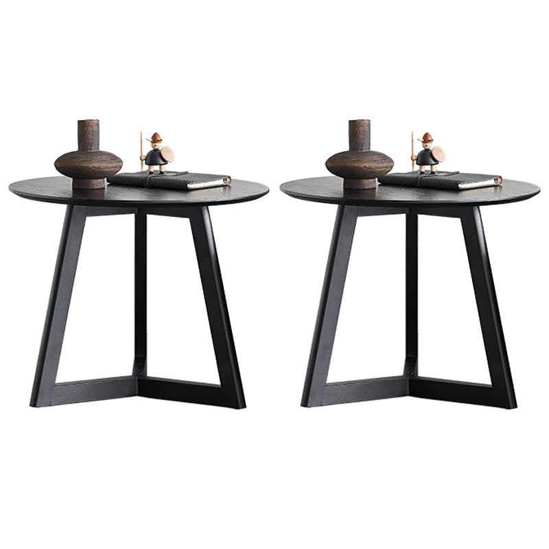 Scandinavian Solid Wood Round Top Side Table 19.6-inch 3 Legs End Table