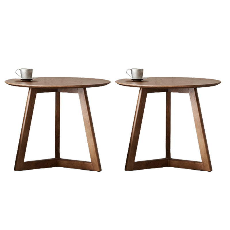 Scandinavian Solid Wood Round Top Side Table 19.6-inch 3 Legs End Table