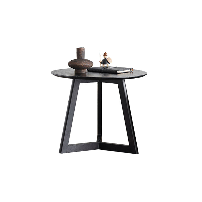 Scandinavian Solid Wood Round Top Side Table 19.6-inch 3 Legs End Table