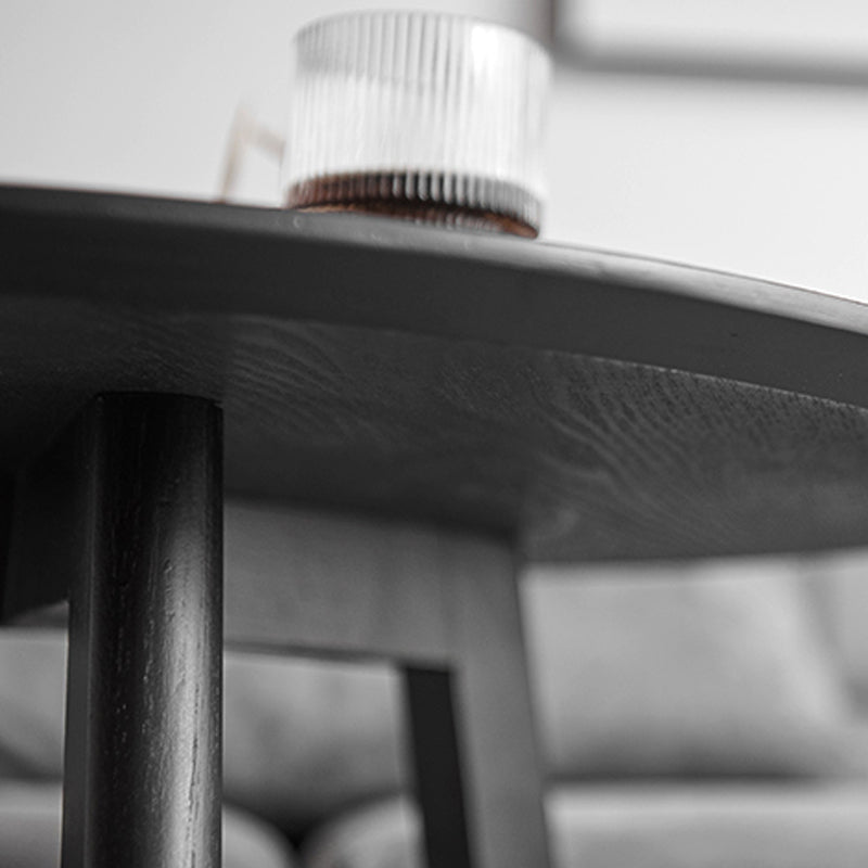 Scandinavian Solid Wood Round Top Side Table 19.6-inch 3 Legs End Table