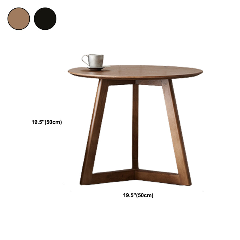 Scandinavian Solid Wood Round Top Side Table 19.6-inch 3 Legs End Table