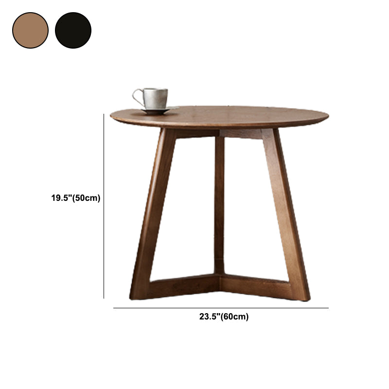 Scandinavian Solid Wood Round Top Side Table 19.6-inch 3 Legs End Table