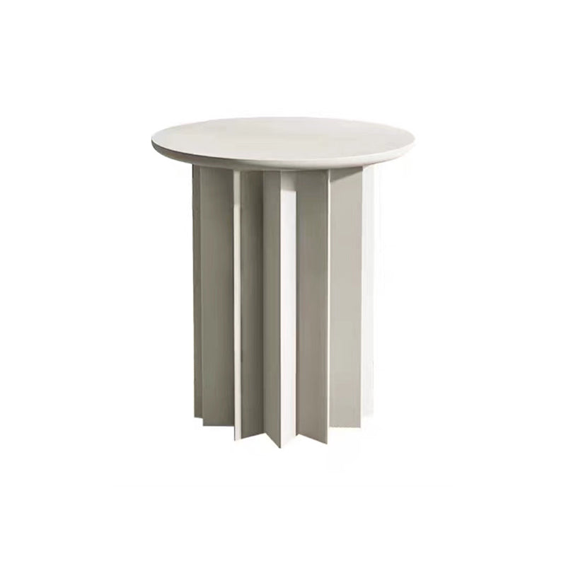 Scandinavian Round Solid Wood Top Side Table 19.6" Tall Pedestal End Table with