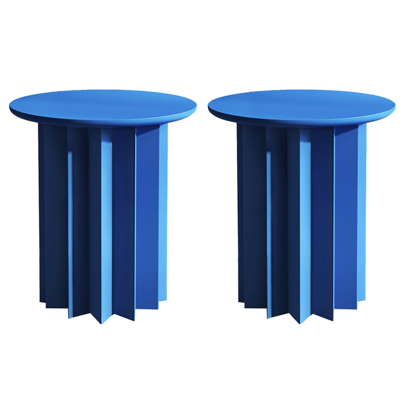 Scandinavian Round Solid Wood Top Side Table 19.6" Tall Pedestal End Table with