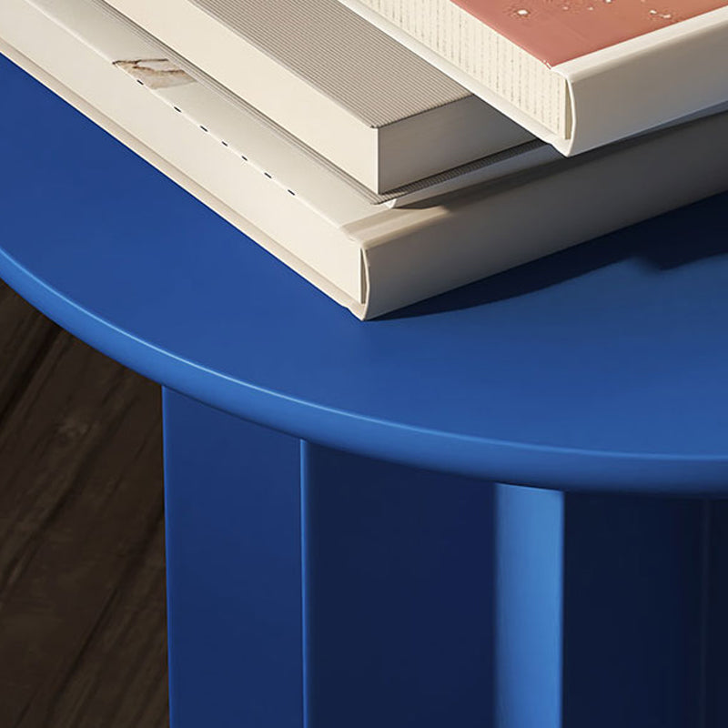 Scandinavian Round Solid Wood Top Side Table 19.6" Tall Pedestal End Table with