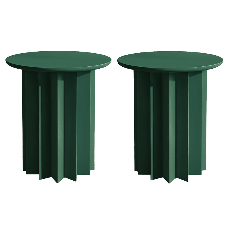 Scandinavian Round Solid Wood Top Side Table 19.6" Tall Pedestal End Table with