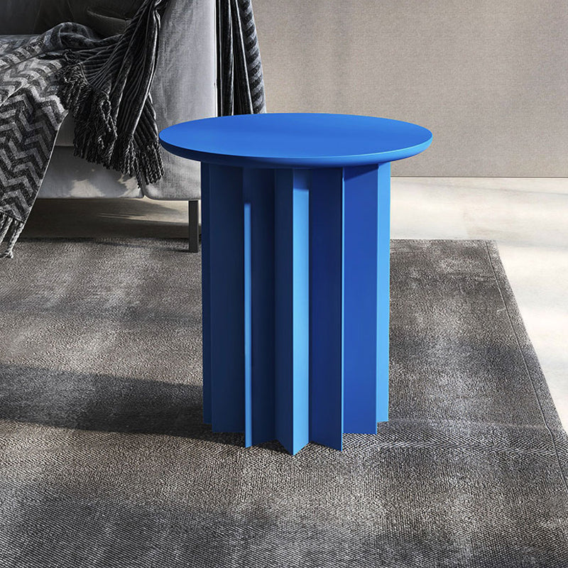 Scandinavian Round Solid Wood Top Side Table 19.6" Tall Pedestal End Table with