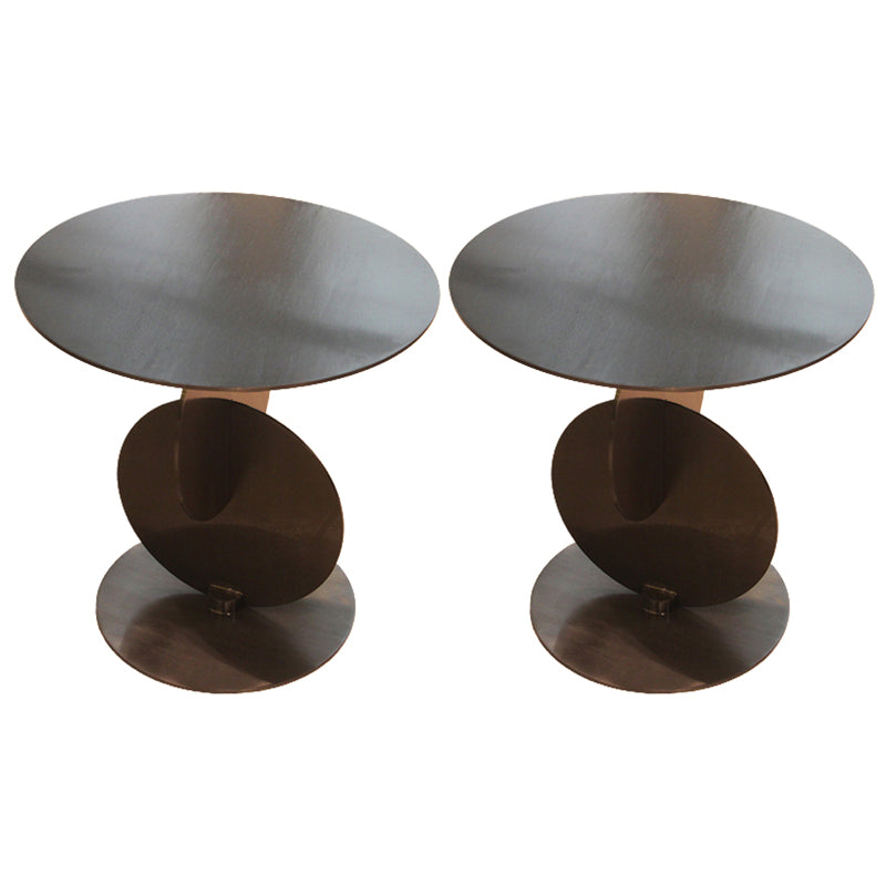 Medieval Modern Style Pedestal Base Design Circular Metal Side Table