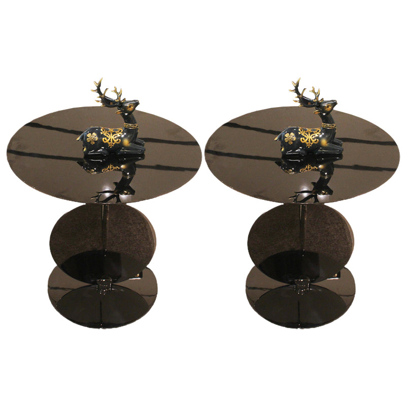 Medieval Modern Style Pedestal Base Design Circular Metal Side Table