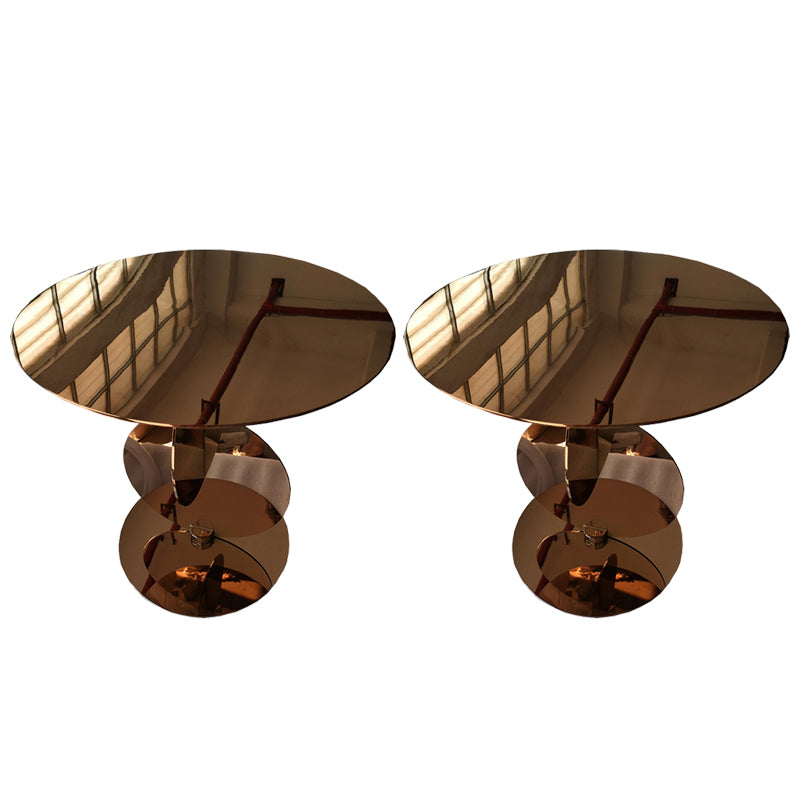 Medieval Modern Style Pedestal Base Design Circular Metal Side Table