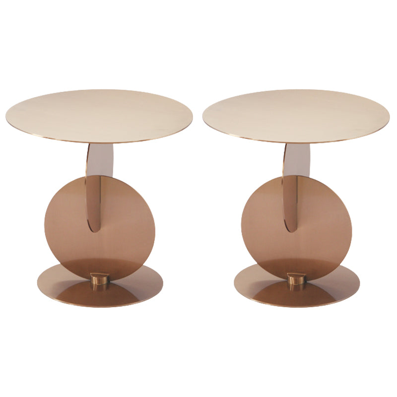 Medieval Modern Style Pedestal Base Design Circular Metal Side Table