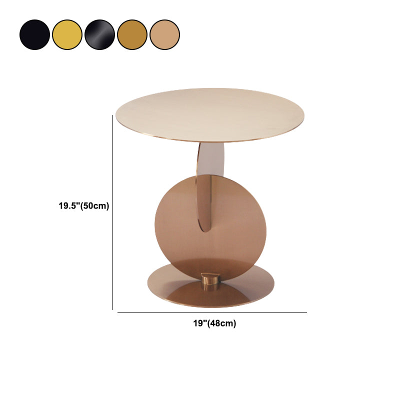 Medieval Modern Style Pedestal Base Design Circular Metal Side Table