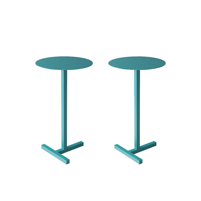 Round Abstract Base Design Metal Side Table Medieval Modern Style