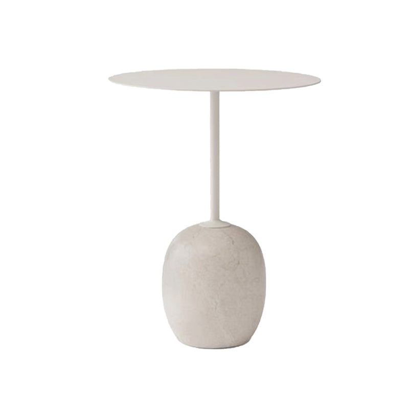 Round Metal Table Marble Pedestal Base Base Medieval Modern Style Side Table