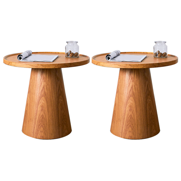 Contemporary Style Side End Table Pedestal Wooden Round Sofa Side Accent Table