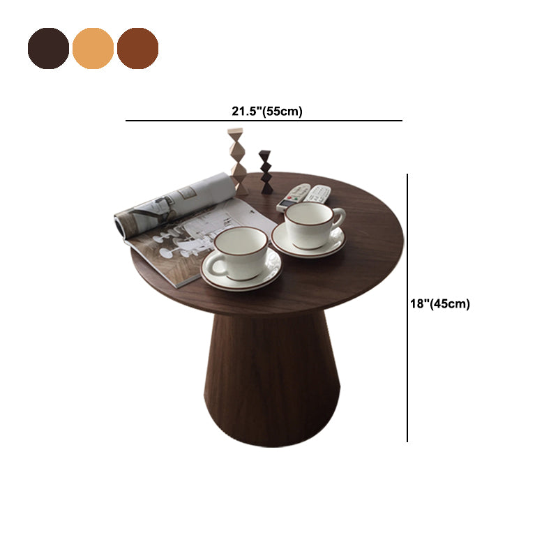 Contemporary Style Side End Table Pedestal Wooden Round Sofa Side Accent Table