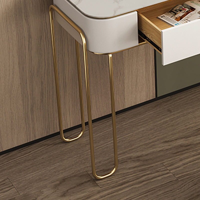 Slate Top Vanity Dressing Table Set Glam Wooden Makeup Vanity Set