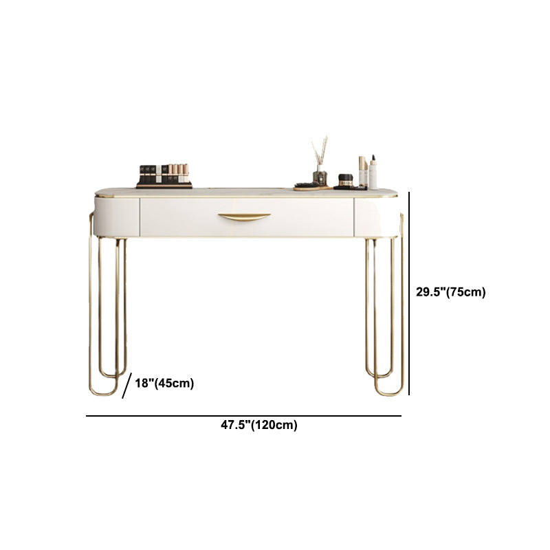Slate Top Vanity Dressing Table Set Glam Wooden Makeup Vanity Set