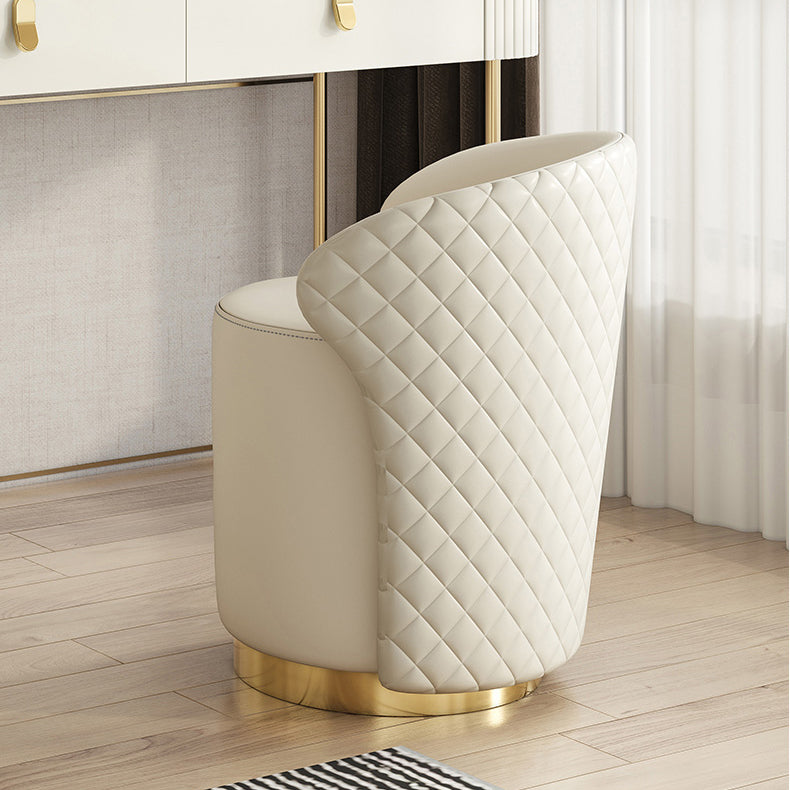 Glame Makeup Counter with Slate Top, Beige Vanity Dressing Table