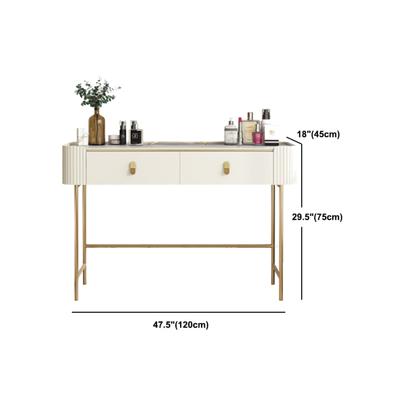 Glame Makeup Counter with Slate Top, Beige Vanity Dressing Table