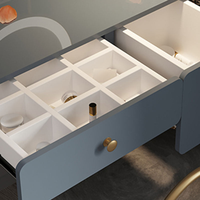 Modern Vanity Makeup Table Set Double Drawers Dressing Table