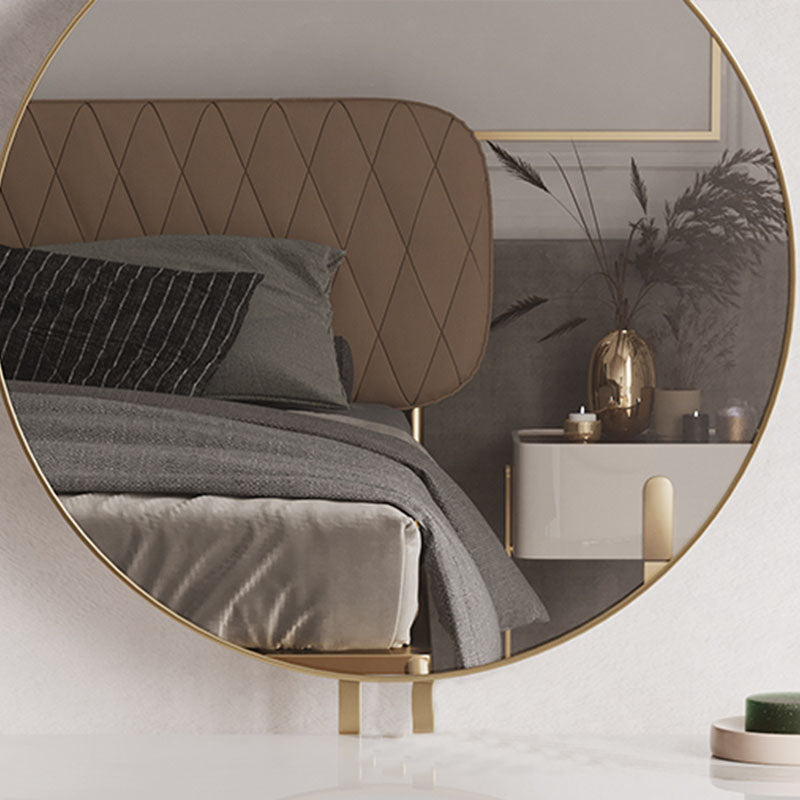 Glam Slate Top Vanity Table 2-Drawer Vanity Dressing Table Set