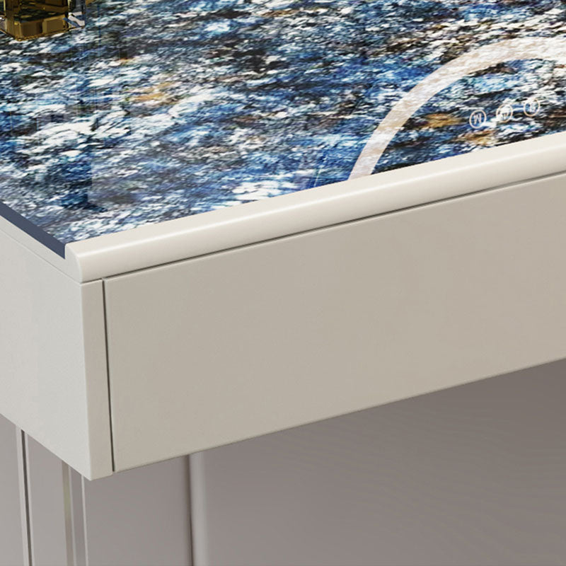 Contemporary 2-Drawer Vanity Dressing Table Slate Top Make-up Vanity