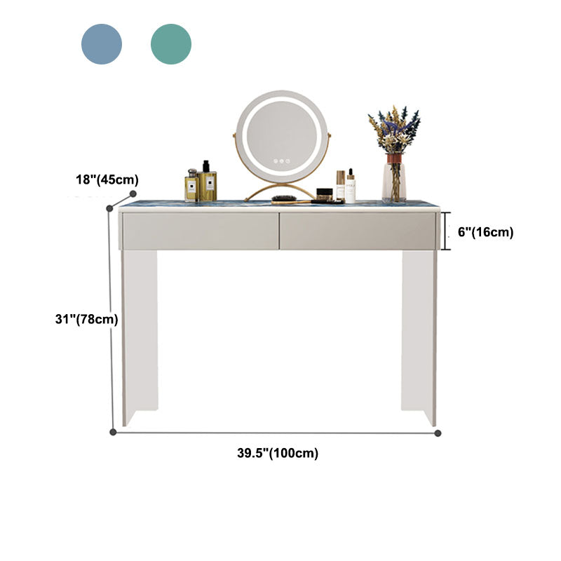 Contemporary 2-Drawer Vanity Dressing Table Slate Top Make-up Vanity
