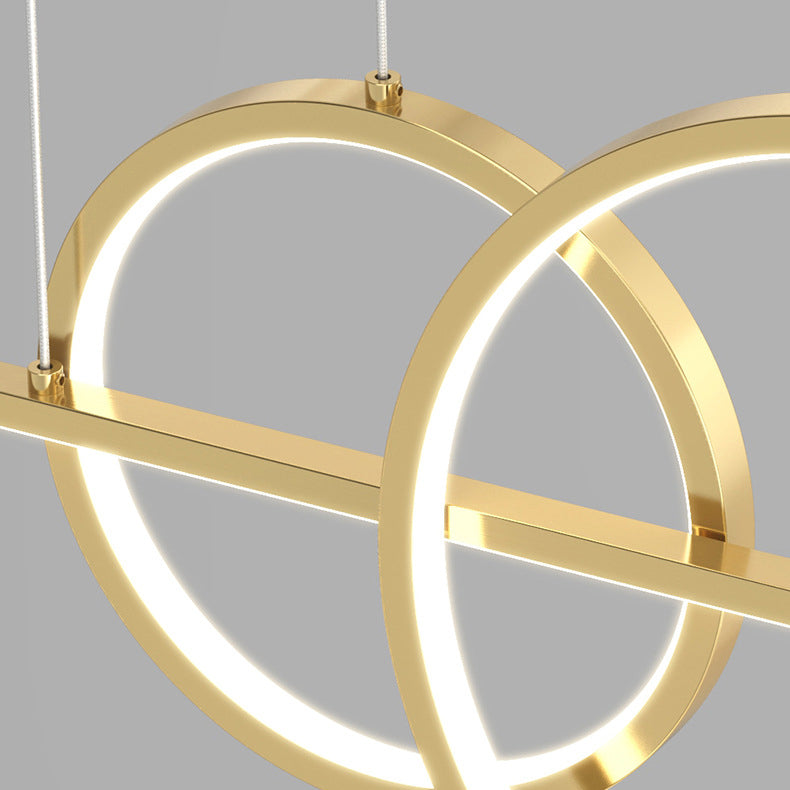 Metal 3-Light Pendant Light in Modern Minimalist Linear LED Silicone Island Light