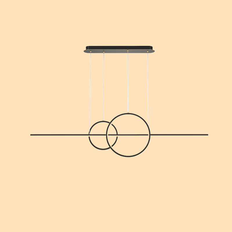 Metal 3-Light Pendant Light in Modern Minimalist Linear LED Silicone Island Light