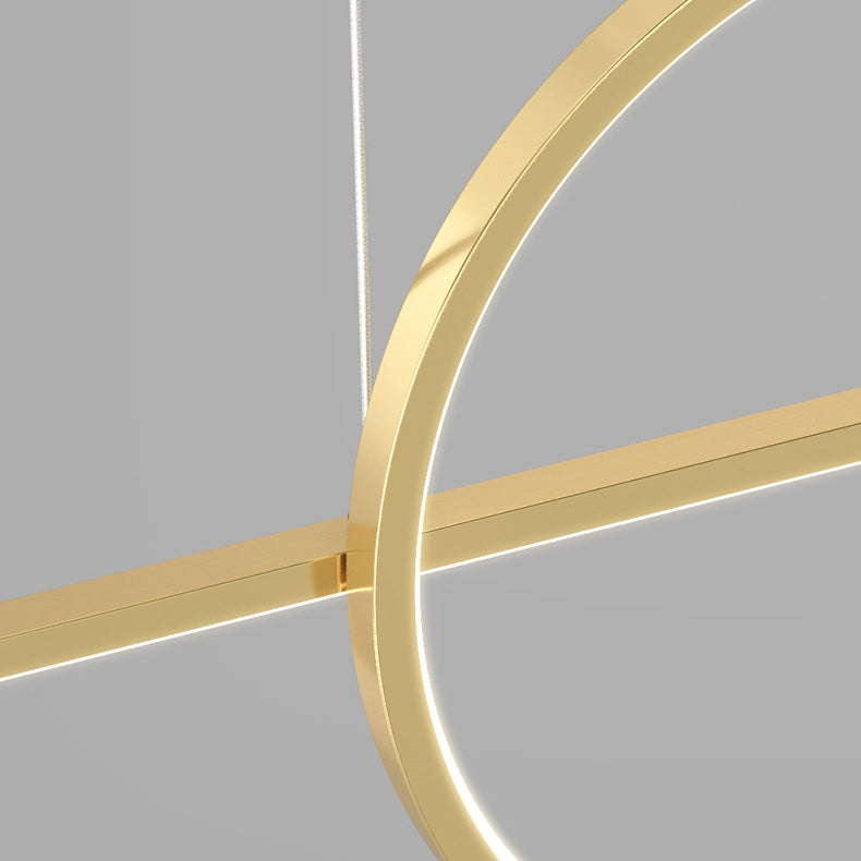Metal 3-Light Pendant Light in Modern Minimalist Linear LED Silicone Island Light
