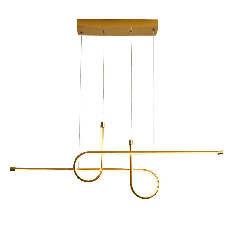 Modern Simplicity LED Island Light Linear 2-Light Pendant Light with Silicone Shade