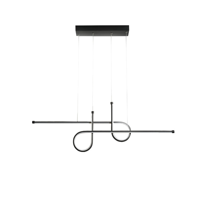 Modern Simplicity LED Island Light Linear 2-Light Pendant Light with Silicone Shade