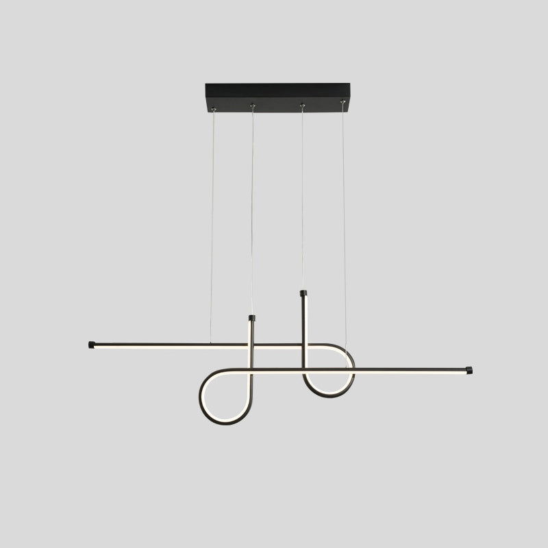 Modern Simplicity LED Island Light Linear 2-Light Pendant Light with Silicone Shade