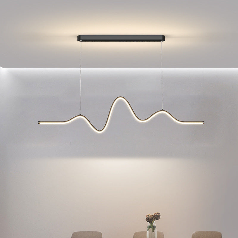 Modern Minimalist Acrylic Island Light Linear 1-Light Hanging Lamp for Dining Room