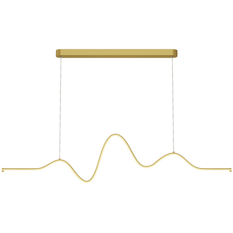 Modern Minimalist Acrylic Island Light Linear 1-Light Hanging Lamp for Dining Room