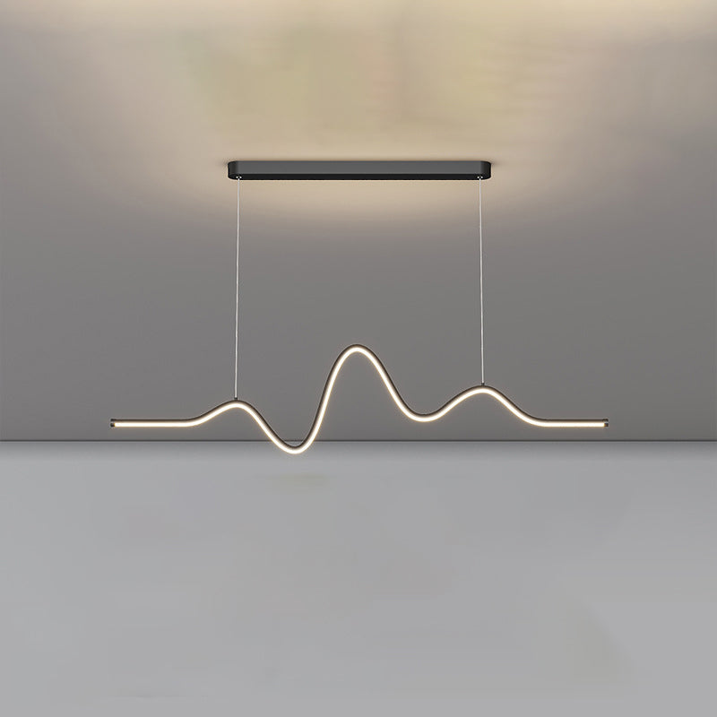 Modern Minimalist Acrylic Island Light Linear 1-Light Hanging Lamp for Dining Room