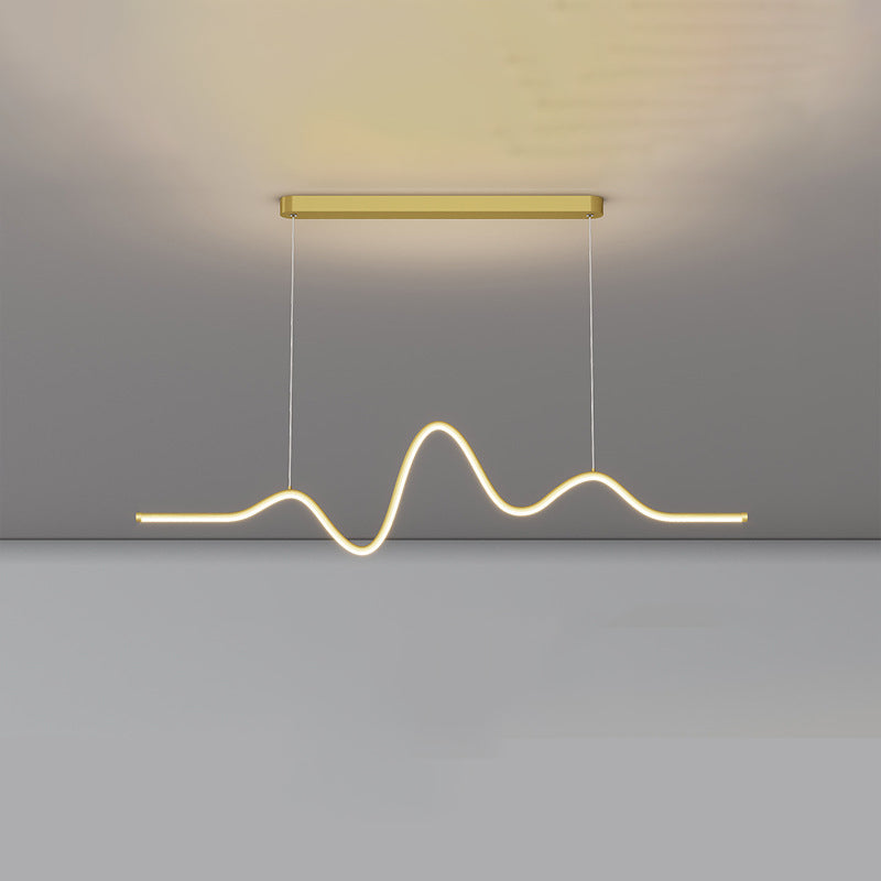 Modern Minimalist Acrylic Island Light Linear 1-Light Hanging Lamp for Dining Room