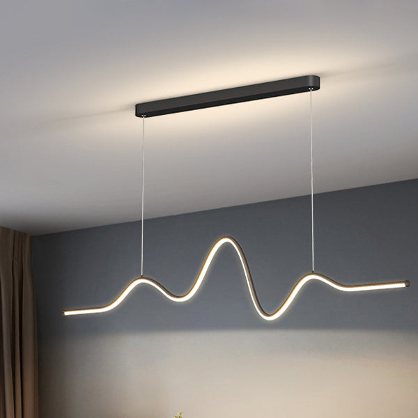 Modern Minimalist Acrylic Island Light Linear 1-Light Hanging Lamp for Dining Room