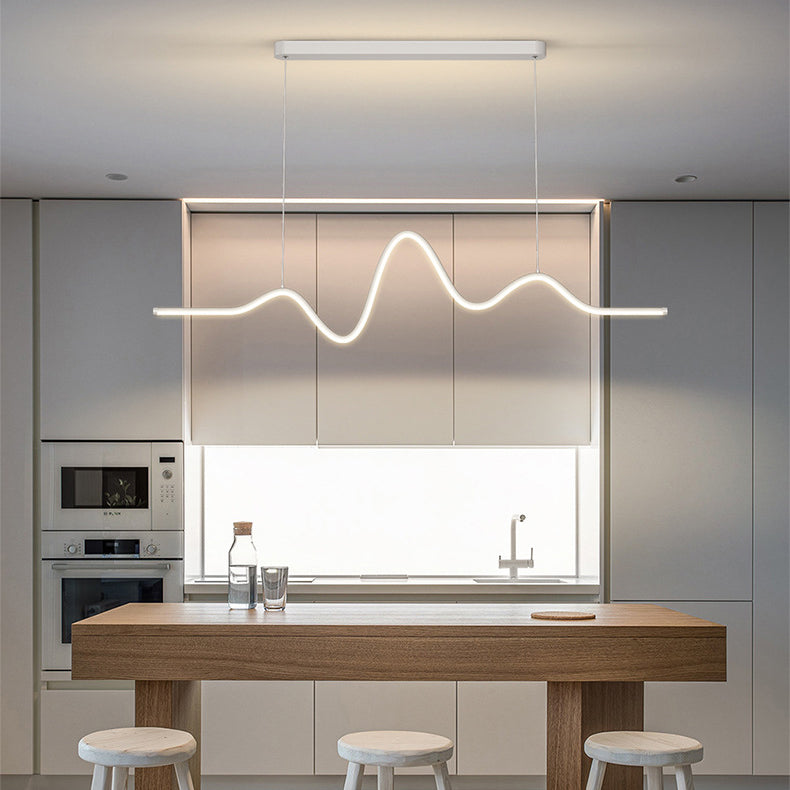 Modern Minimalist Acrylic Island Light Linear 1-Light Hanging Lamp for Dining Room