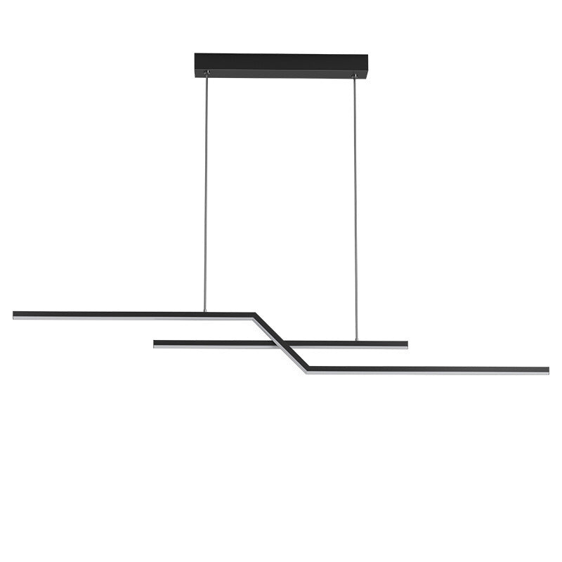 Modern Simplicity LED Island Light Linear 2-Light Hanging Lamp for Dining Room