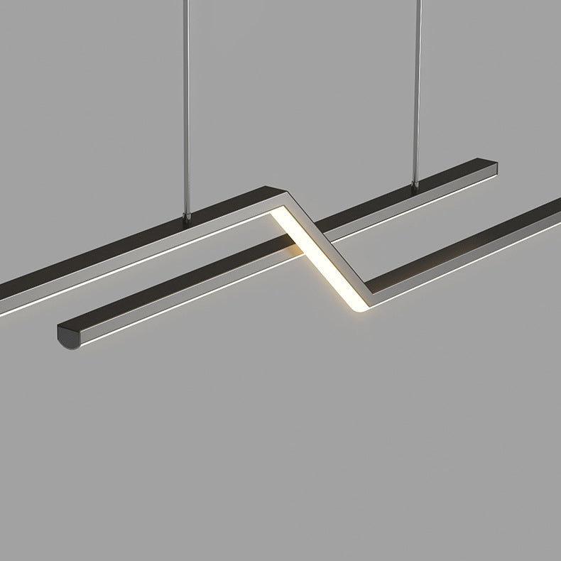 Modern Simplicity LED Island Light Linear 2-Light Hanging Lamp for Dining Room